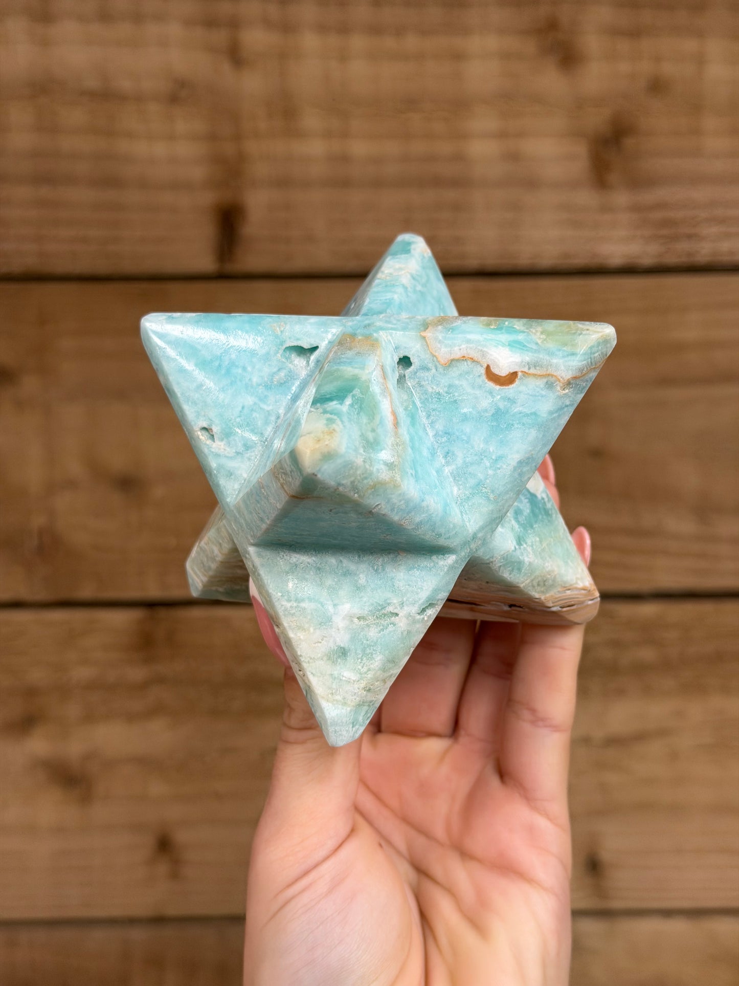 Blue Aragonite Merkaba Star (large)