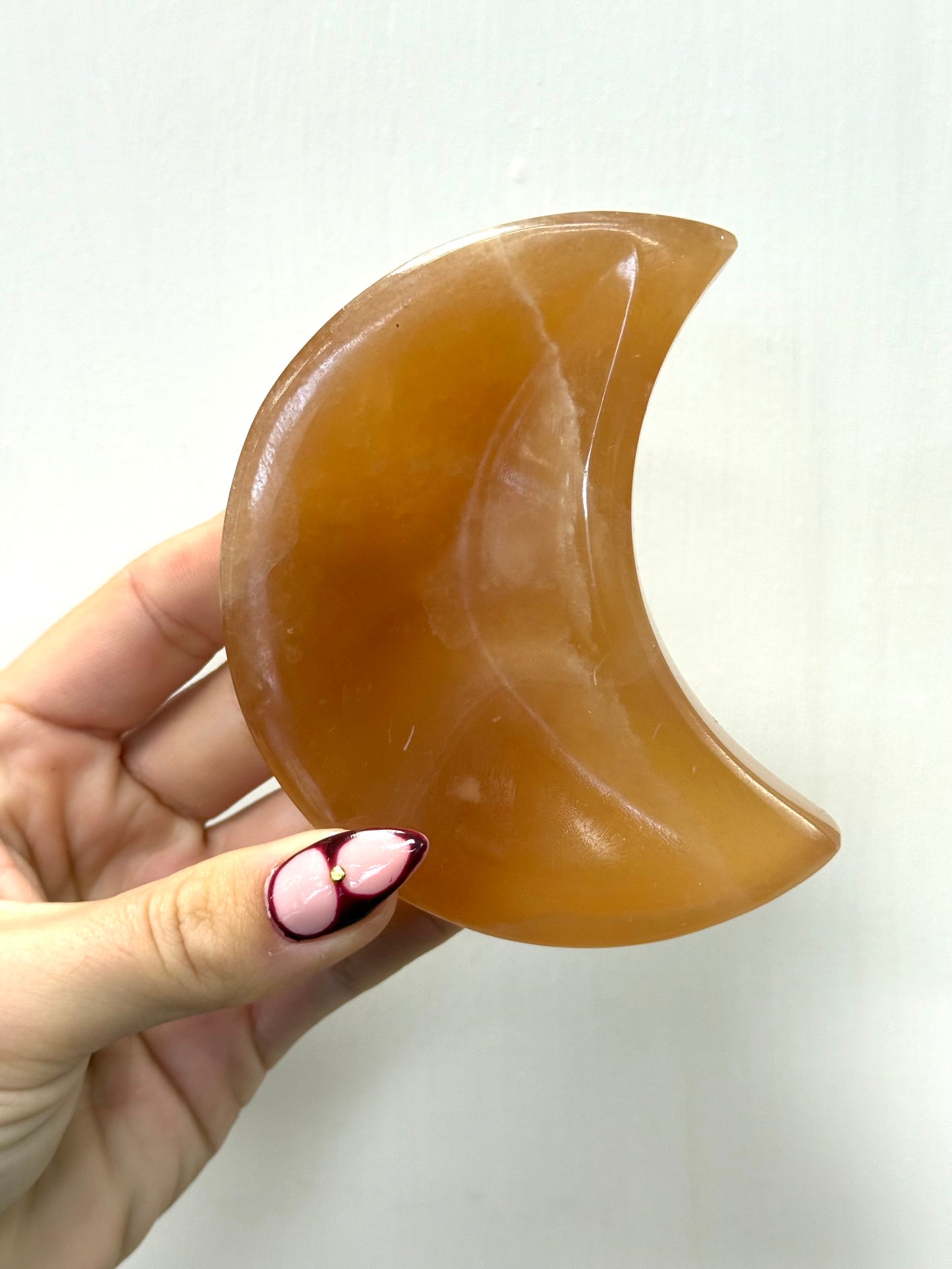 Honey Calcite Moon Bowl