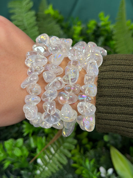 Angel Aura Quartz Tumble Stone Bracelet