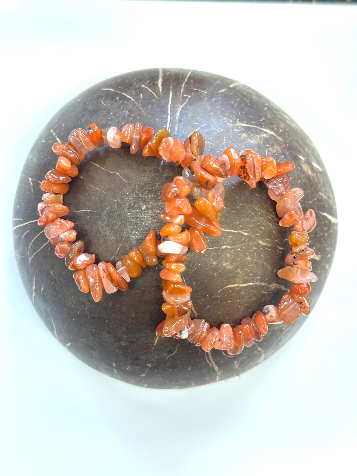 Carnelian Chip Stone Bracelet - Confidence, Creativity