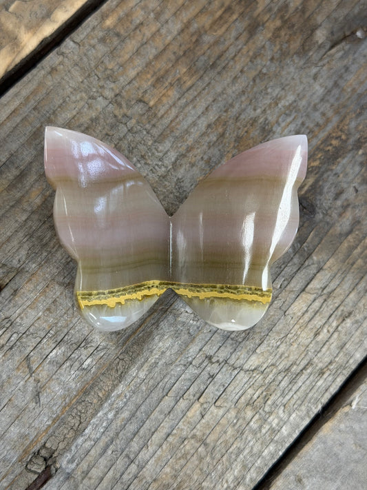 Pink Banded Calcite Butterfly