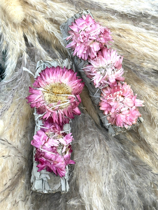 White Sage with Pink Sunflower