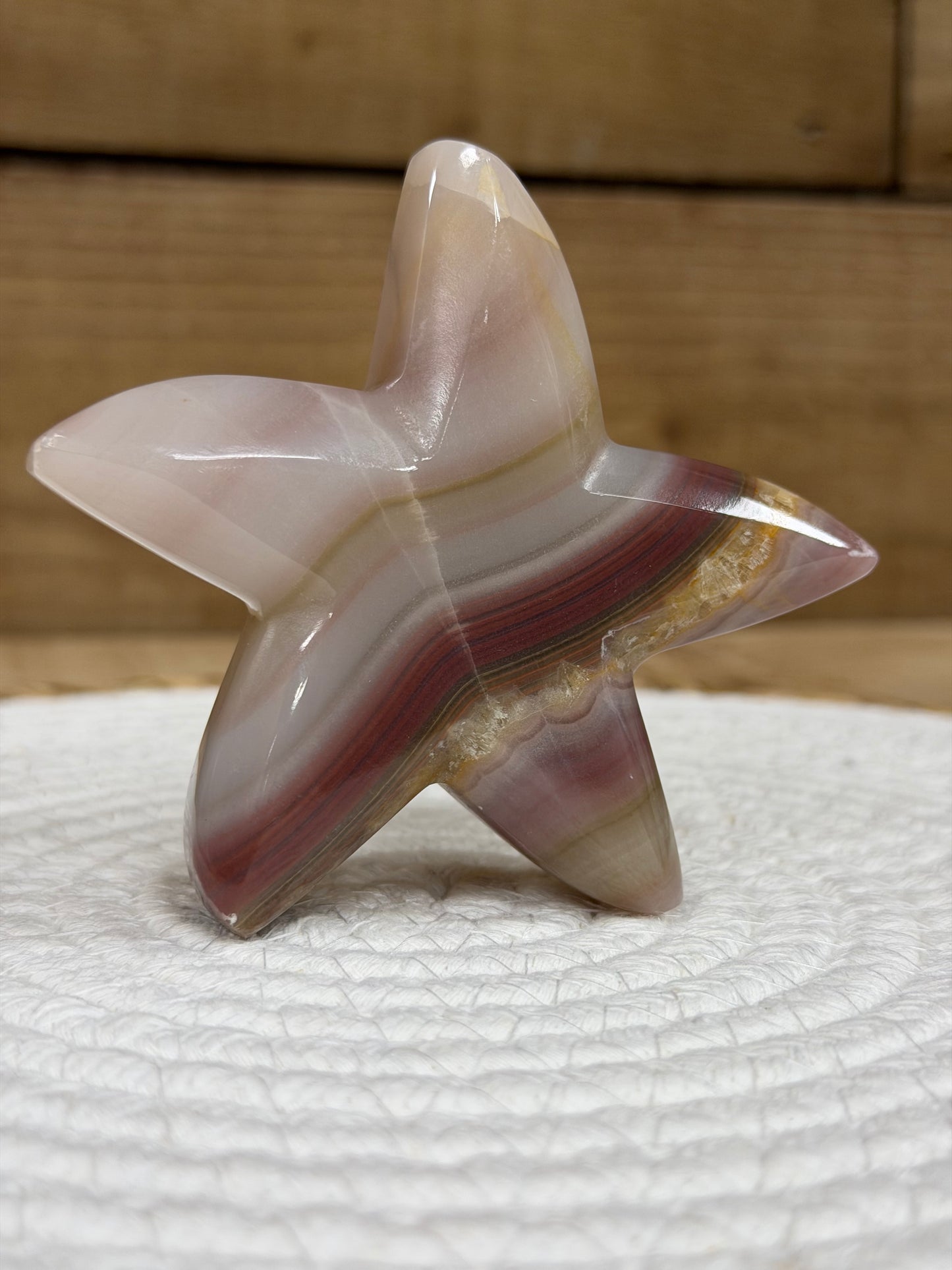 Pink Banded Calcite Starfish