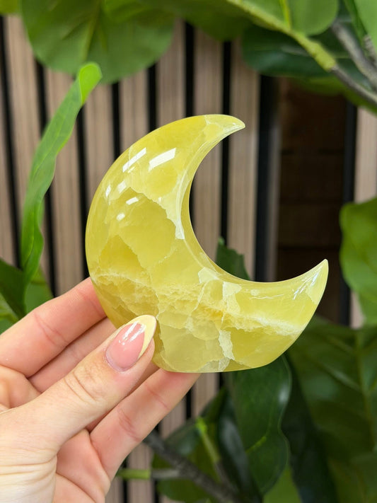 Lemon Calcite Standing Moon