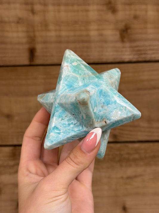 Blue Aragonite Merkaba Star (medium)