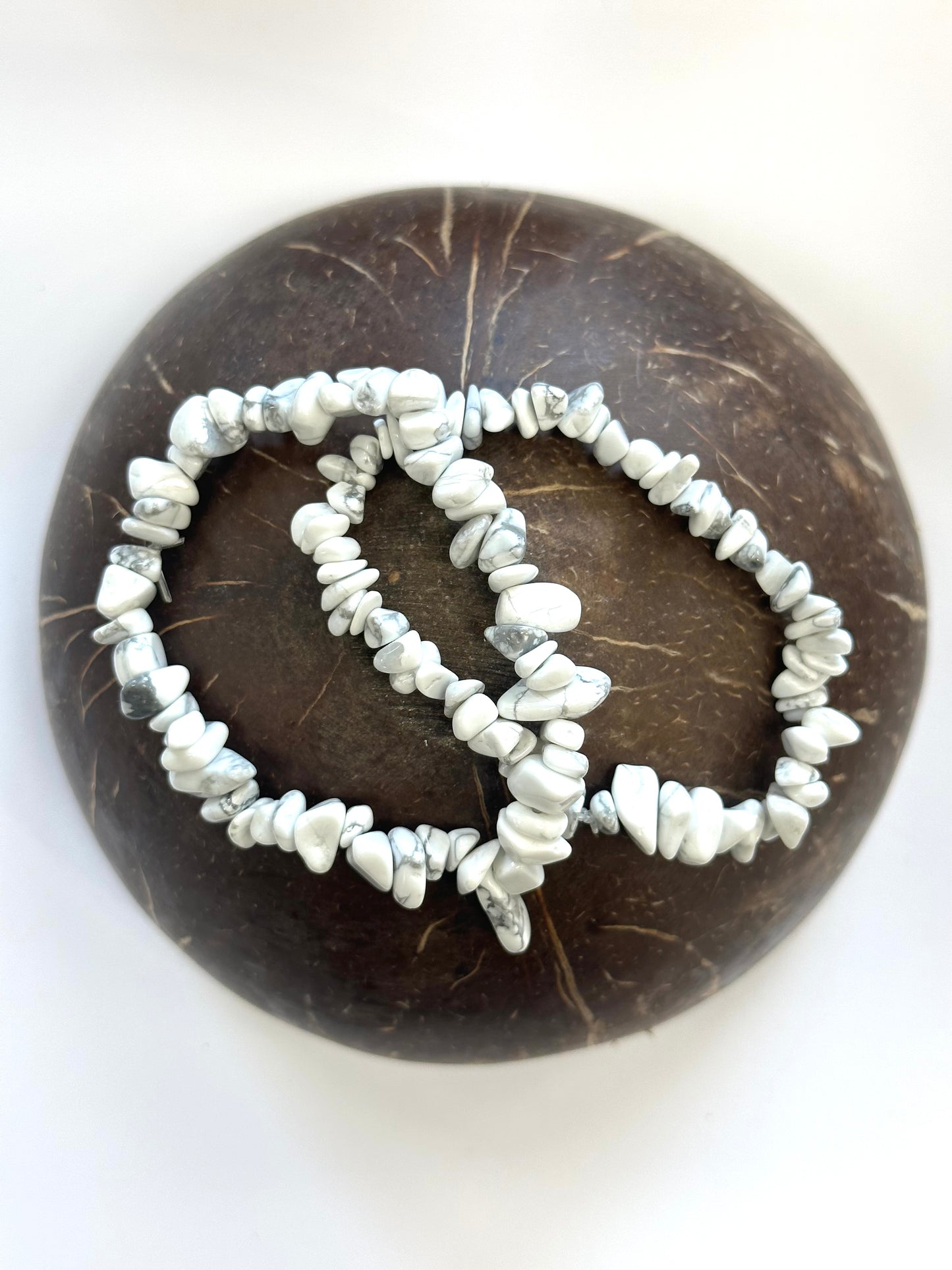 Howlite Chip Stone Bracelet - Calming, Sleep, Travel