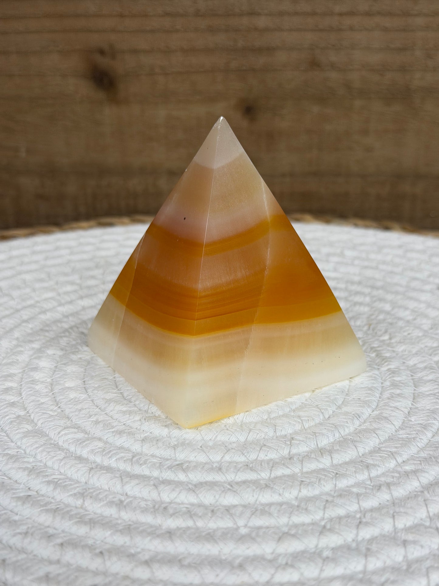 Honey Aragonite Pyramid