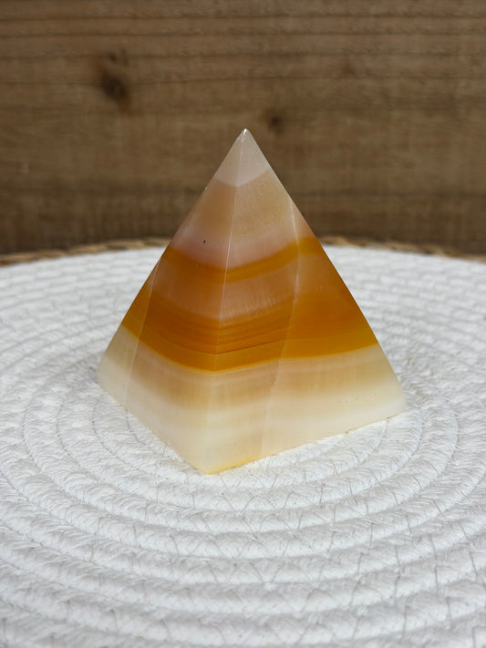 Honey Aragonite Pyramid