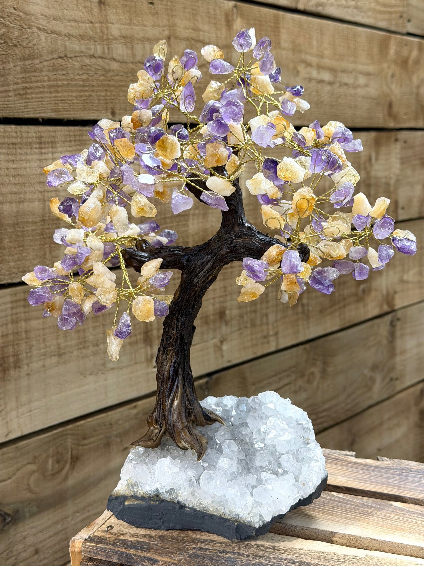 Citrine & Amethyst Giant Tree on Quartz Base (Click & Collect Only)