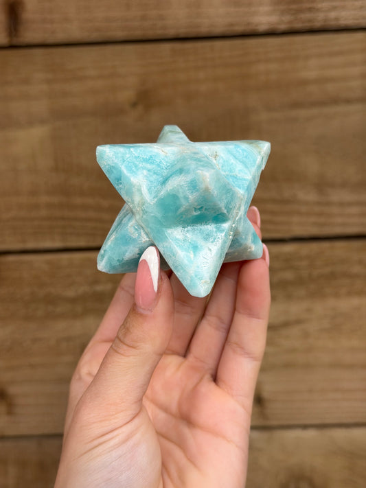 Blue Aragonite Merkaba Star (small)
