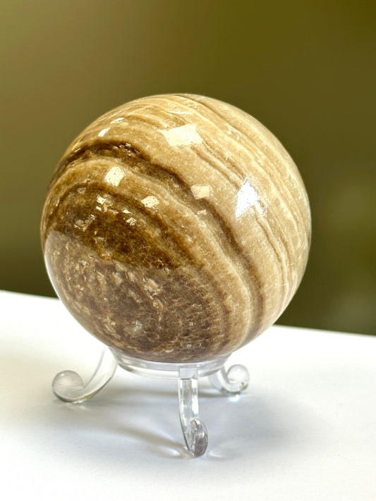 Chocolate Calcite Sphere