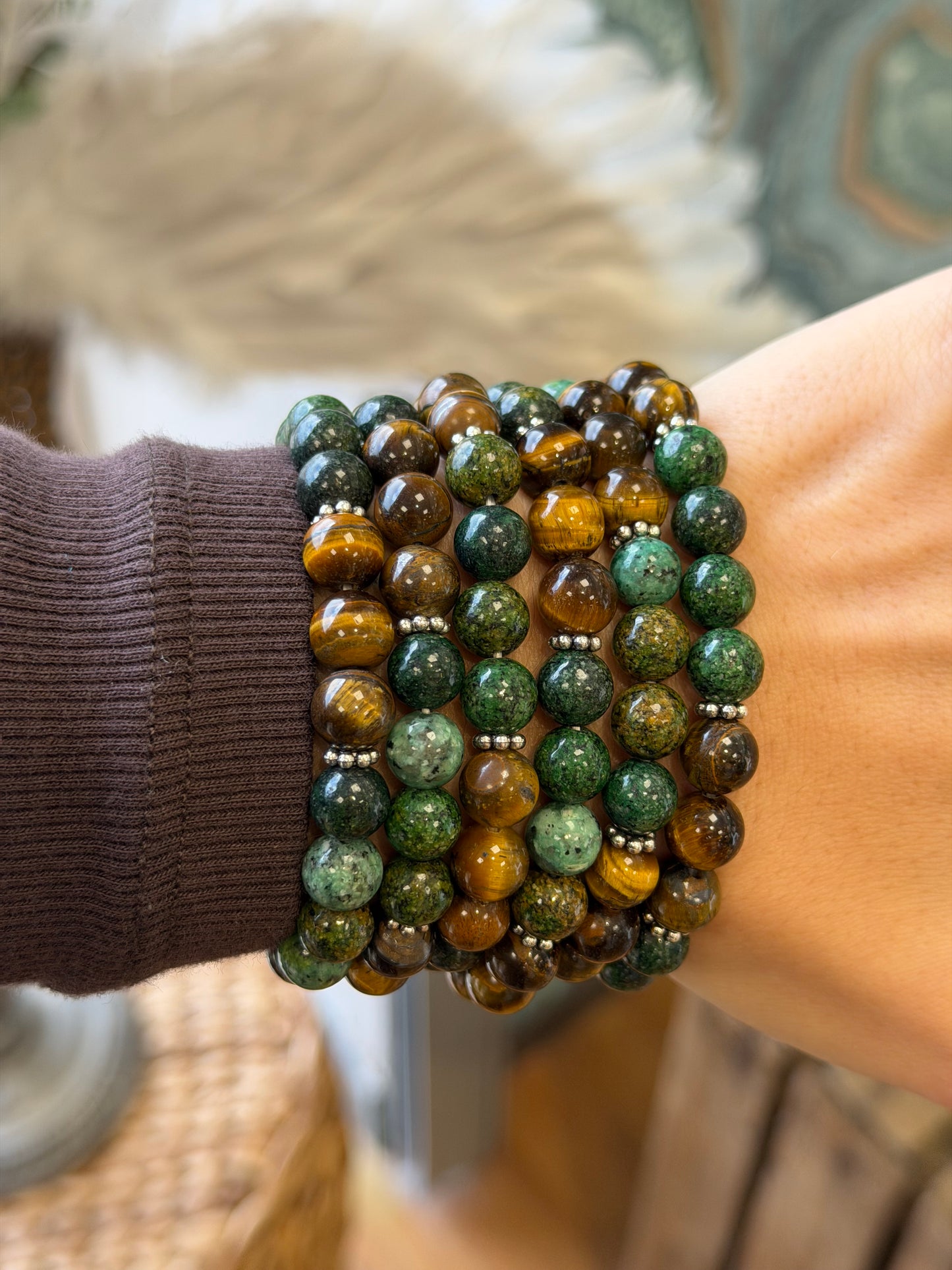 Tigers Eye & Green Jasper