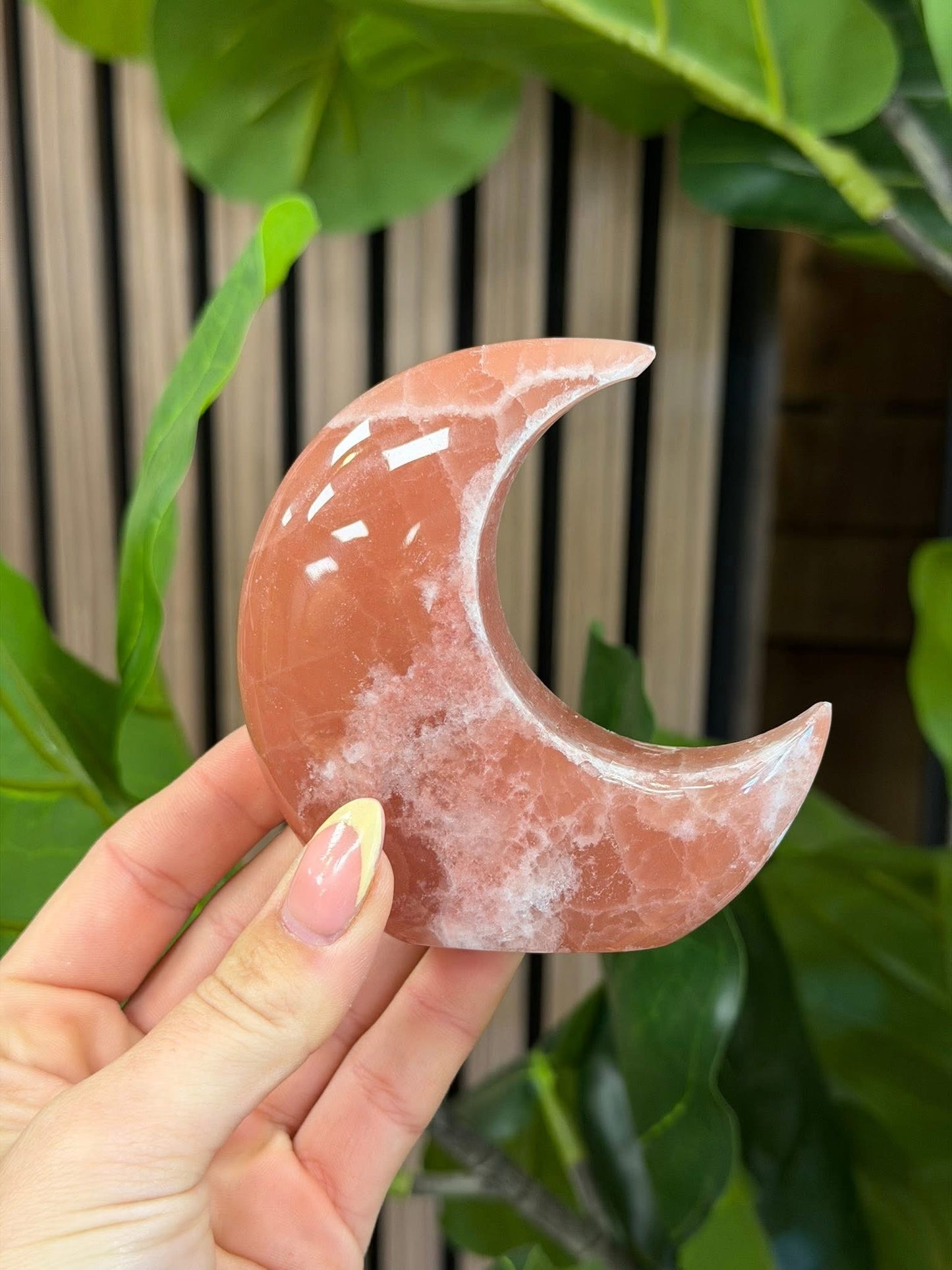 Rose Calcite Standing Moon