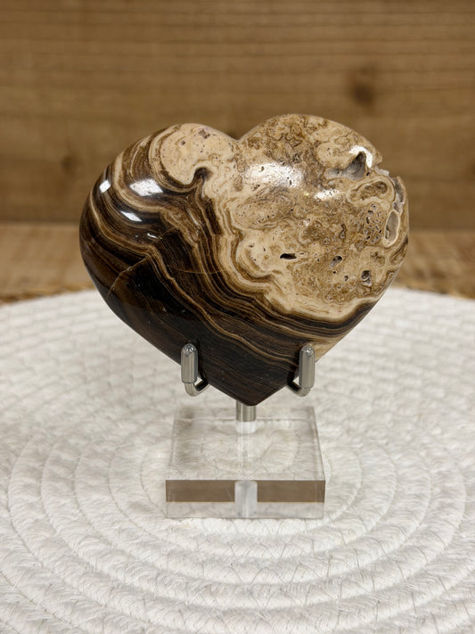 Chocolate Calcite Heart on Stand