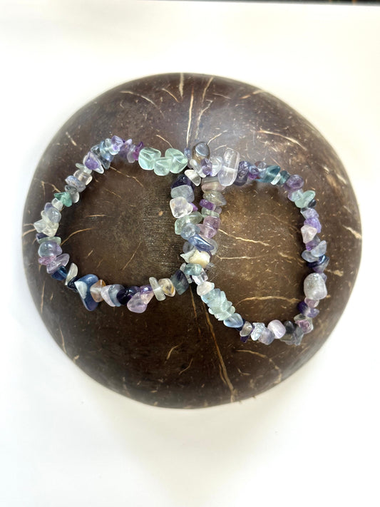 Fluorite Chip Stone Bracelet - Focus, Clarity