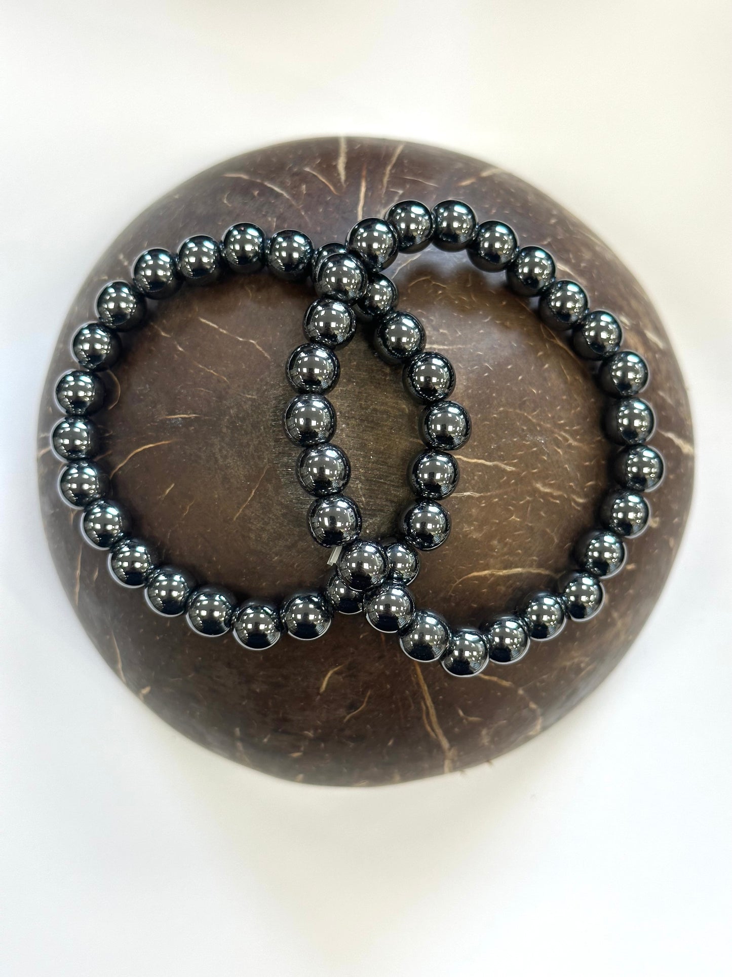 Hematite 8mm Beaded Bracelet - Grouding, Protection