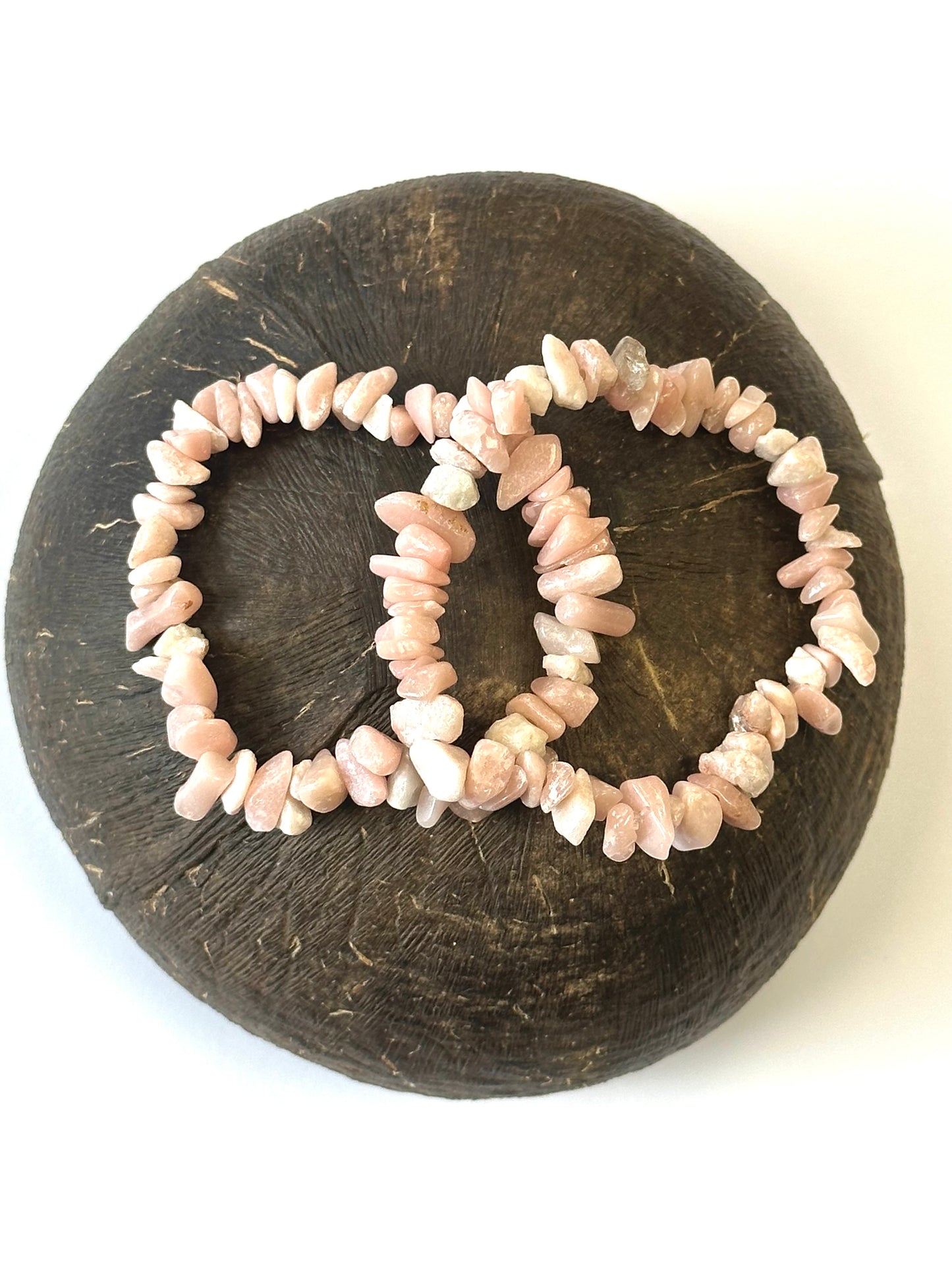 Pink Opal Chip Stone Bracelet - Emotional Healing, Heart Chakra