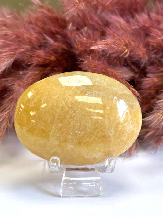 Orange Calcite Palm Stone 1