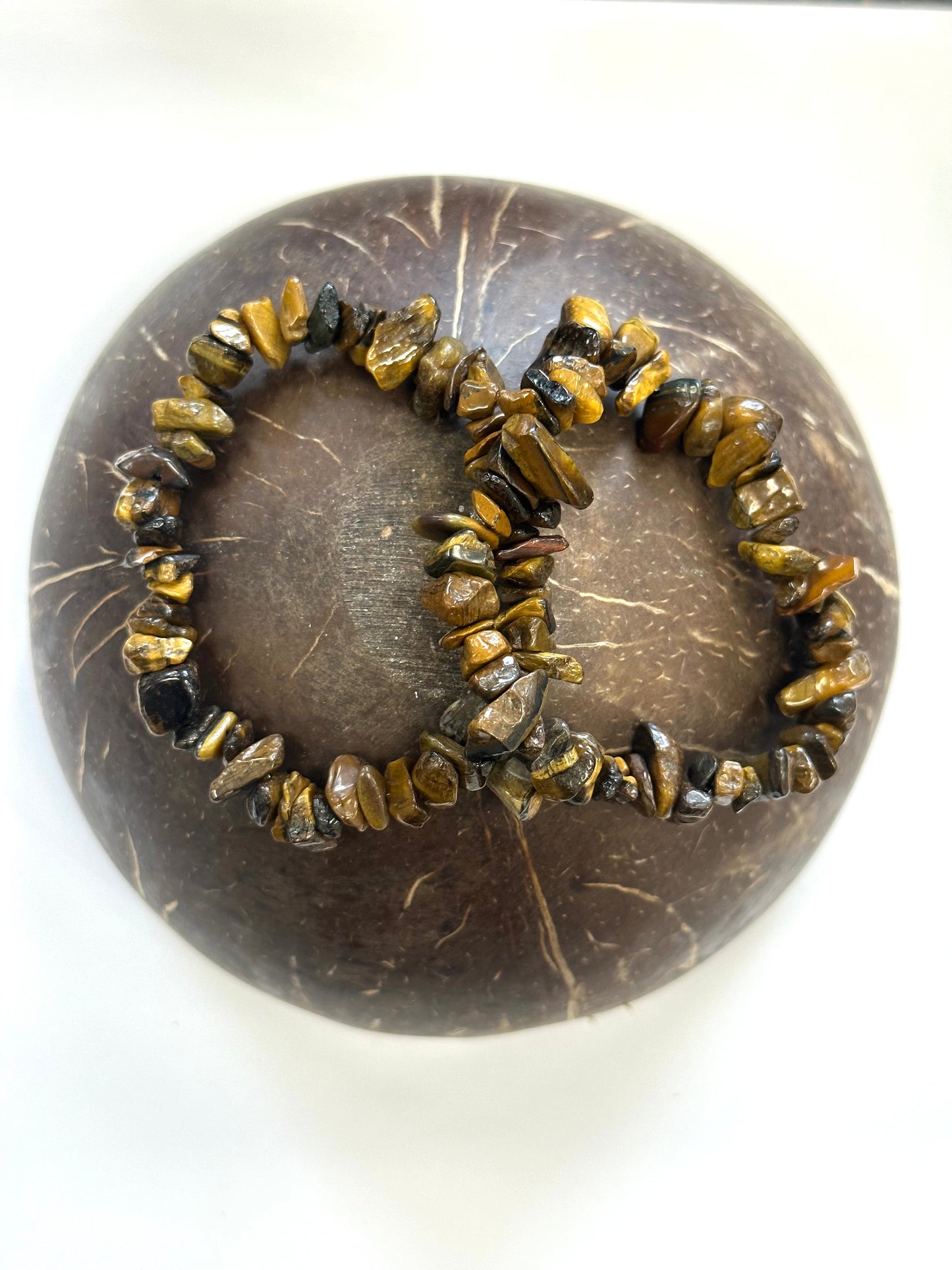 Tigers Eye Chip Stone Bracelet - Strength, Confidence, Luck