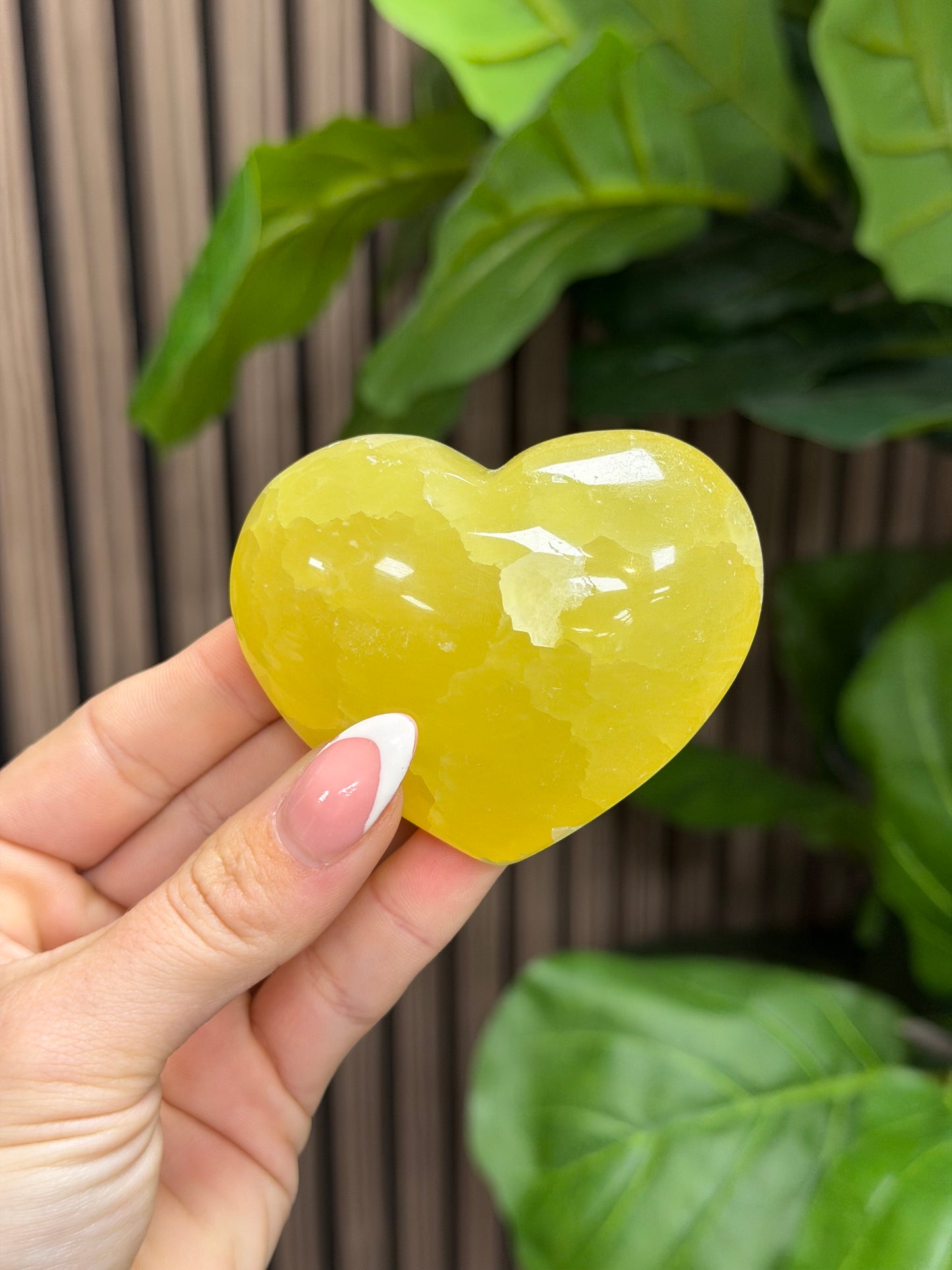 Lemon Calcite Heart