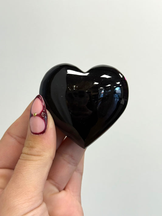 Black Obsidian Protection Heart
