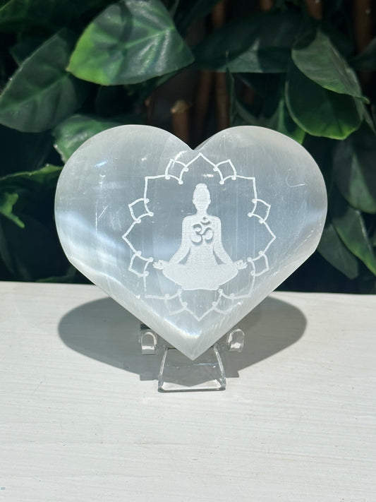 Selenite Meditation Heart