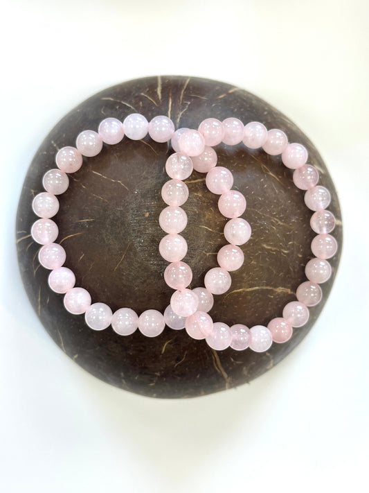 Rose Quartz 10mm Beaded Bracelet - Self Love, Heart Healing